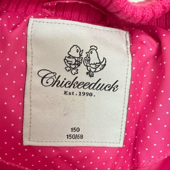 Chickeeduck Girls Pink Polka Dot Removable Hoodie Puffer Zip Up Vest Pockets - Picture 7 of 9